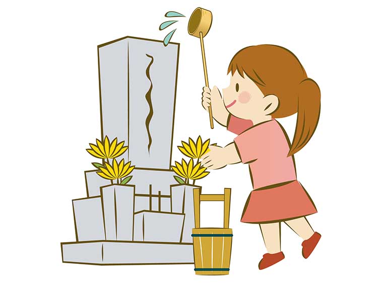 お墓掃除｜子どもに日本の伝統を伝えよう！ご先祖様の霊を供養する「お盆（ぼん）」と行事食【季節の行事コラム】