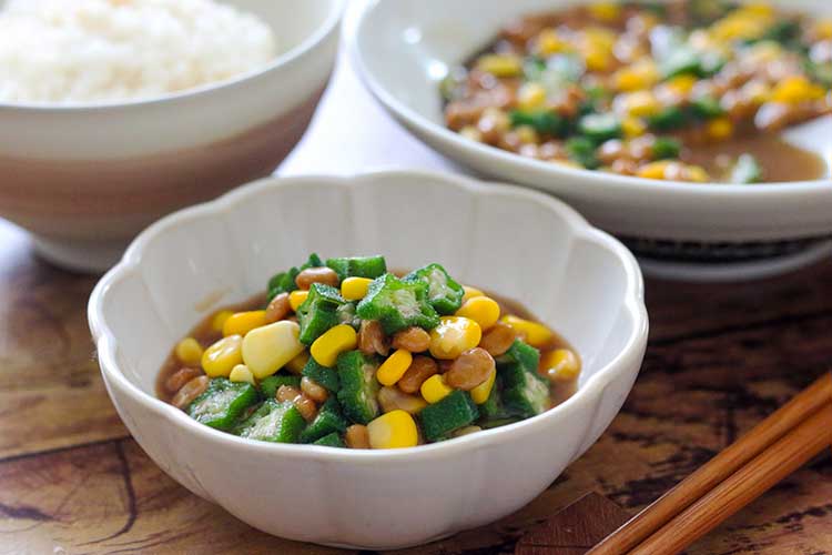 「オクラ納豆」幼稚園・保育園の人気の給食レシピ（富喜屋オリジナル）