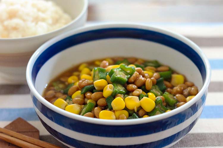 「オクラ納豆」幼稚園・保育園の人気の給食レシピ（富喜屋オリジナル）