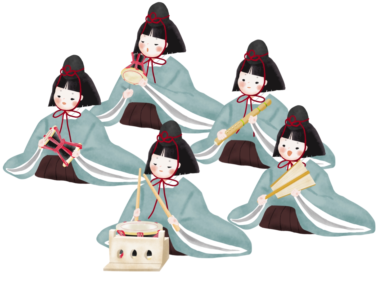 五人囃子｜「ひな祭り」で子どもの成長を祝おう！行事の由来と行事食に込められた意味をご紹介【季節の行事コラム】