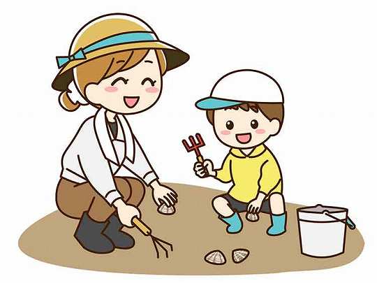 あさりの潮干狩り