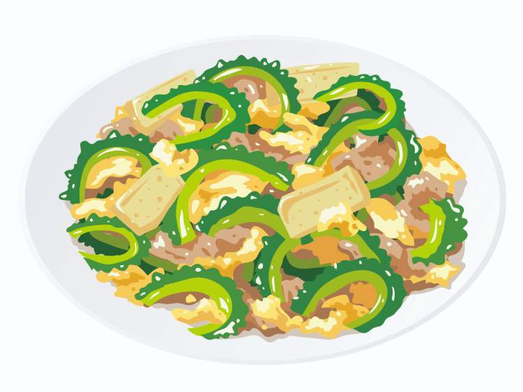 【郷土料理・沖縄県】チーズ入り「ゴーヤチャンプルー」（食育レシピ）